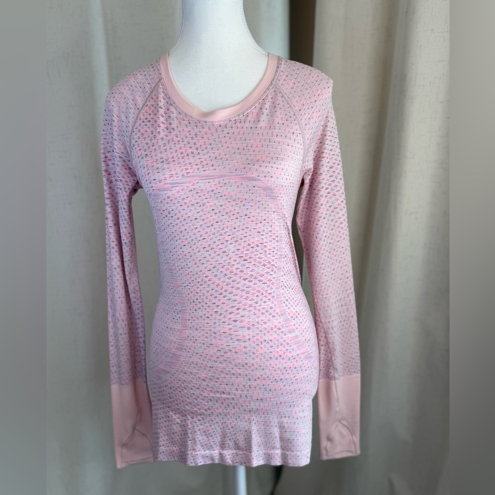 Lululemon Swiftly Tech Long Sleeve 2.0 - Grid warp pink mist / sonic pink Size 6